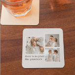Collage Photo & Quote Best Grandma Gift Glass Coaster<br><div class="desc">A Collage Photo & Quote Best Grandma Gift is a thoughtful and personalized present for a beloved grandmother. This gift typically includes a collage of photos that feature the grandma, her children, grandchildren, and other loved ones. The photos are arranged in a creative and artistic manner, with different sizes and...</div>