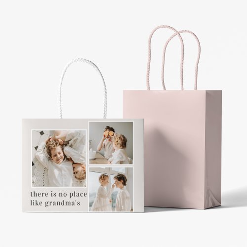 Collage Photo  Quote Best Grandma Gift Large Gift Bag