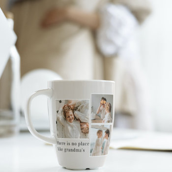 Collage Photo & Quote Best Grandma Gift Latte Mug by LovePattern at Zazzle