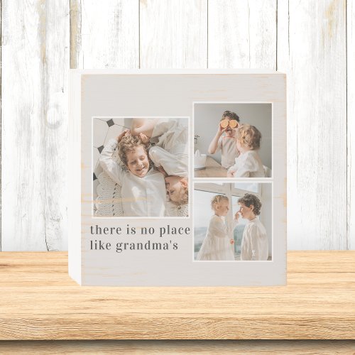 Collage Photo  Quote Best Grandma Gift Wooden Box Sign