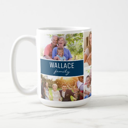 Collage Photo Reunion Family name Year souvenir Coffee Mug