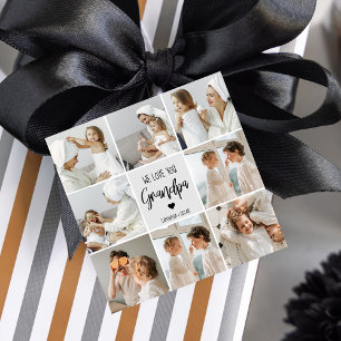 Collage Photo We Love You Grandpa Gift Favor Tags