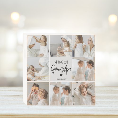 Collage Photo  We Love You Grandpa Gift  Wooden Box Sign
