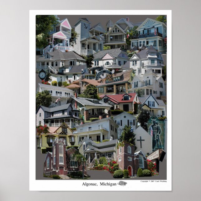Collage Poster, Algonac Michigan Poster (Front)
