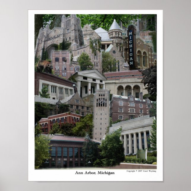 Collage poster Ann Arbor Michigan 11 x 14 (Front)