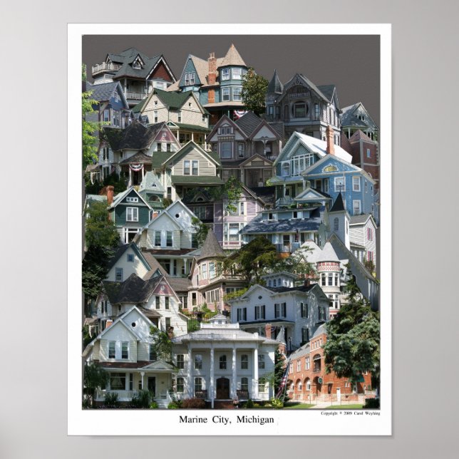Collage Poster, Marine City Michigan Poster (Front)