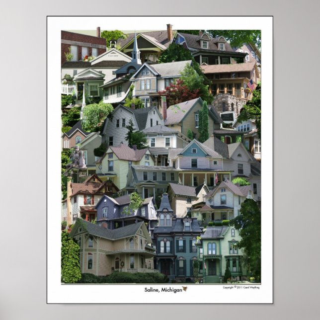 Collage Poster, Saline Michigan Poster (Front)