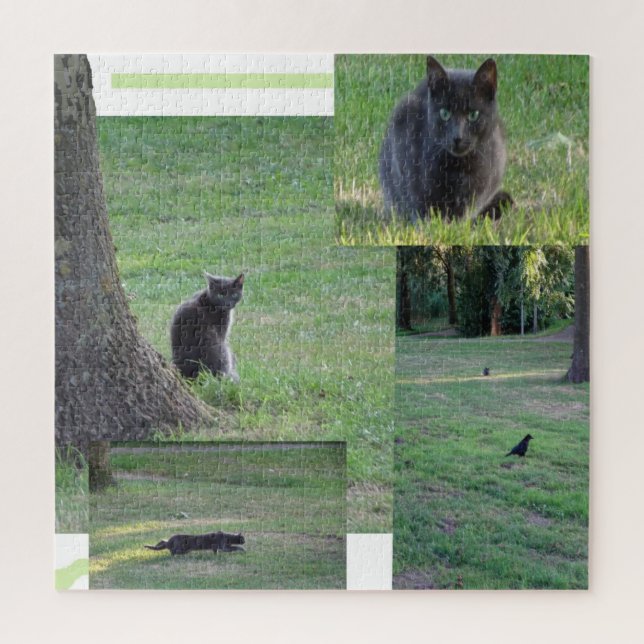Collage Puzzle: Cat in Action Jigsaw Puzzle (Vertical)