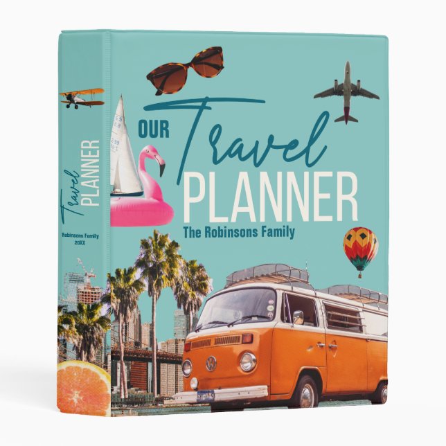 Collage Retro Chic custom Travel Avery Mini Binder (Front/Spine)