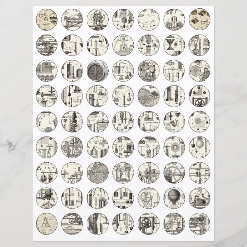 Collage sheet vintage science Scrapbook elements 