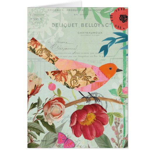 Collage-Style Songbird Cards (Front)