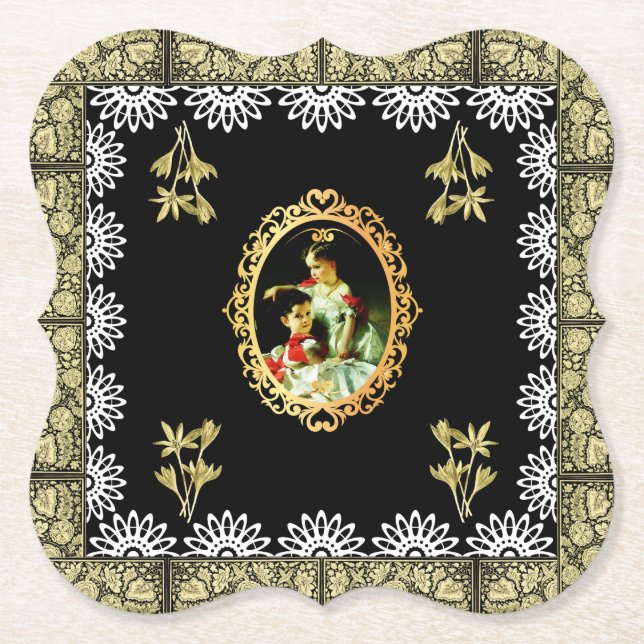 collage vintage paper coaster (Front)
