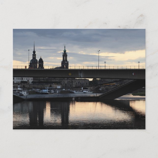Collapsed Carola Bridge in Dresden Postcard (Front)