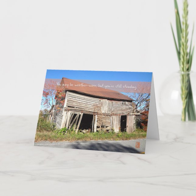 Collapsing Barn to Grandpa Birthday Greeting Card (Front)