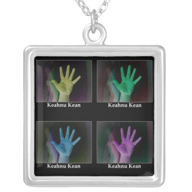 Collar Da Pop Hand Art Silver Plated Necklace (Front)