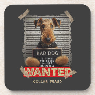 Collar Fraudster: The Airedale Terrier Beverage Coaster