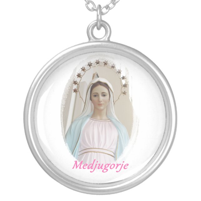 Collar Medjugorje Silver Plated Necklace (Front)