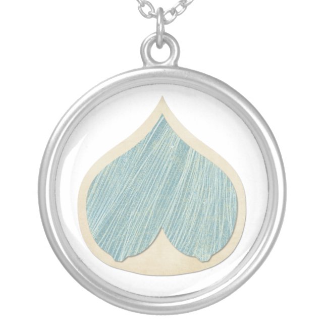 Collar mucho más que leche blue silver plated necklace (Front)