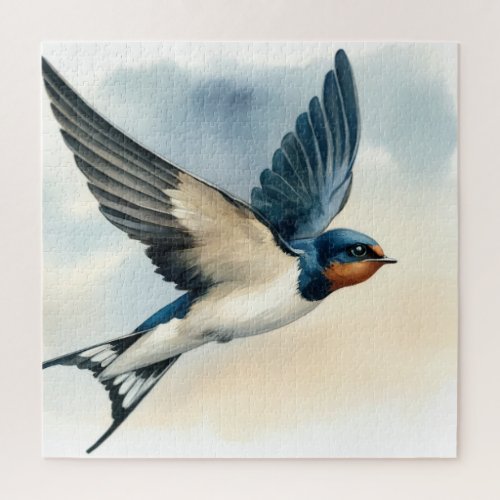 Collared Swallow AREF405 _ Watercolor Jigsaw Puzzle