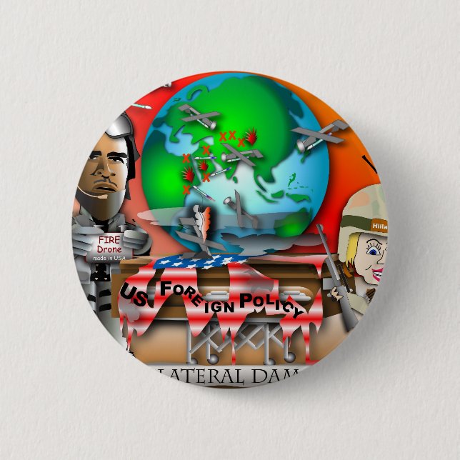 Collateral Damage Pinback Button (Front)