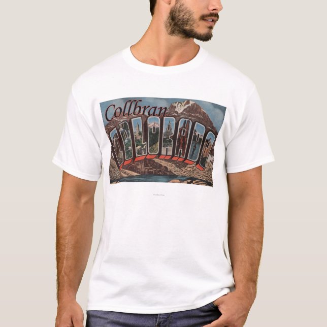 Collbran, Colorado - Large Letter Scenes T-Shirt (Front)
