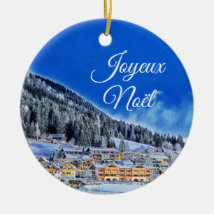 Colle-Di-Fuori, France Joyeux Noël Christmas Ceramic Ornament