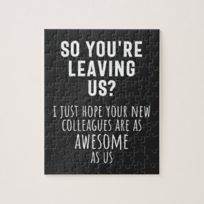 colleague farewell, retirement, coworker, goodbye, jigsaw puzzle