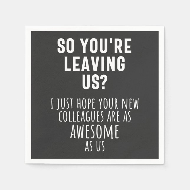colleague farewell, retirement, coworker, goodbye, napkins (Front)