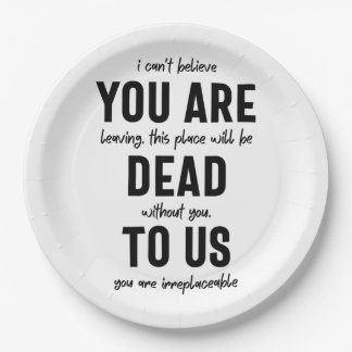 colleague farewell, retirement, coworker goodbye,  paper plates