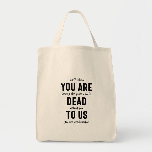 colleague farewell, retirement, coworker goodbye,  tote bag (Front)