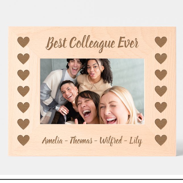 Colleague Heart Pattern Custom wooden photo frame (Creator Uploaded)