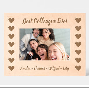 Colleague Heart Pattern Custom wooden photo frame Engraved Frames