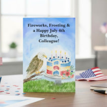 Colleague July 4th Birthday Bald Eagle Patriotic