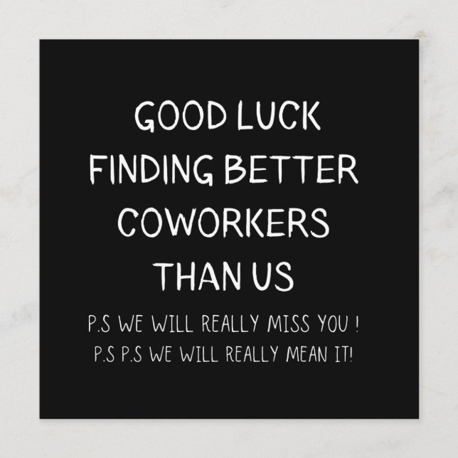 Colleague Leaving Coworker Leaving Funny New Job Advice Card (Front)