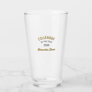 Colleague of the Year or Month Honor Custom Text Glass