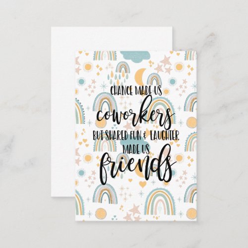 Colleague work friend gift Work BFF friendship Business Card