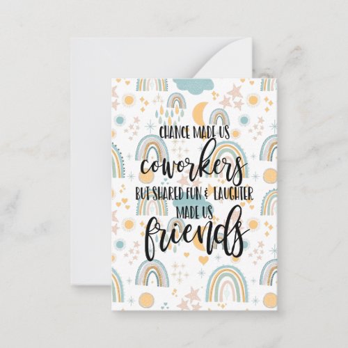 Colleague work friend gift Work BFF friendship Note Card