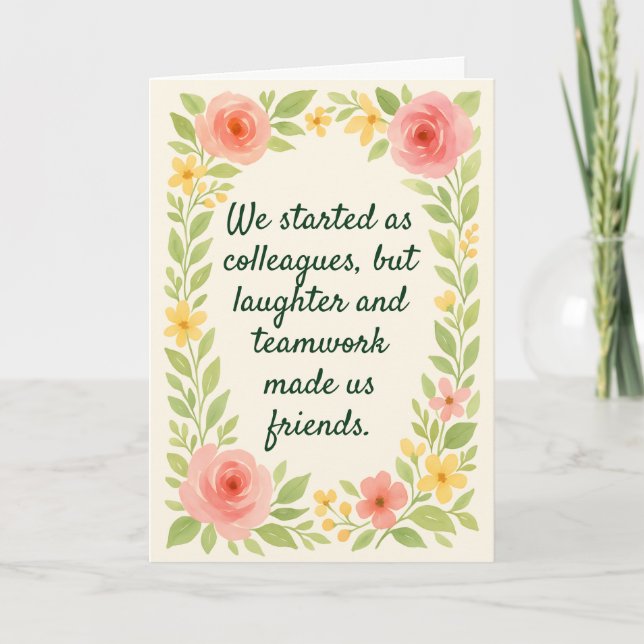 Colleagues to Friends Farewell leaving card (Front)