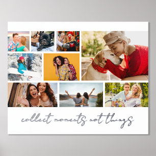 Collect Moments Script Multi Photo Collage Modern Foil Prints