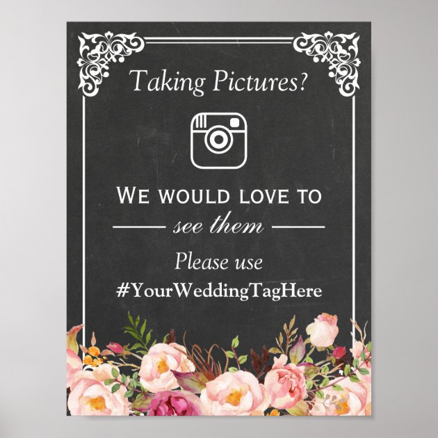 Collect Your Guests Wedding Photos Instagram Tag Poster