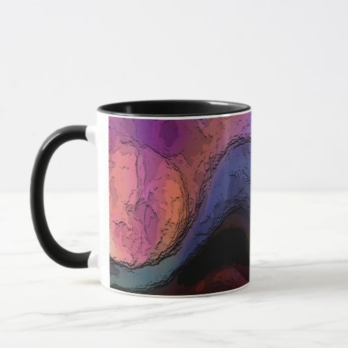 Collectable Art Mug abstract landscape deep colors