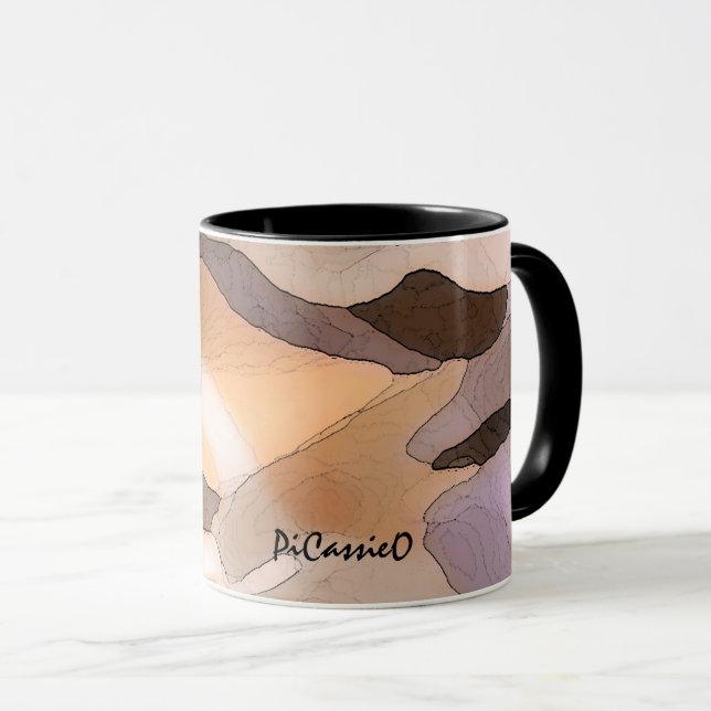 Collectable Subtle Color Abstract Art Mug (Front Right)