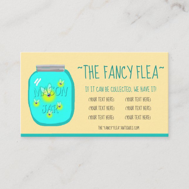 Collectables (bugs in a jar) business card (Front)