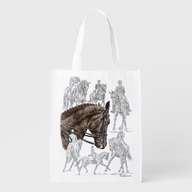 Collected Dressage Horses FEI Grocery Bag (Front)