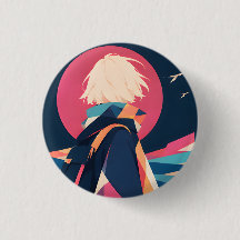 Collectible Anime inspo button 12 Quiet Traveller
