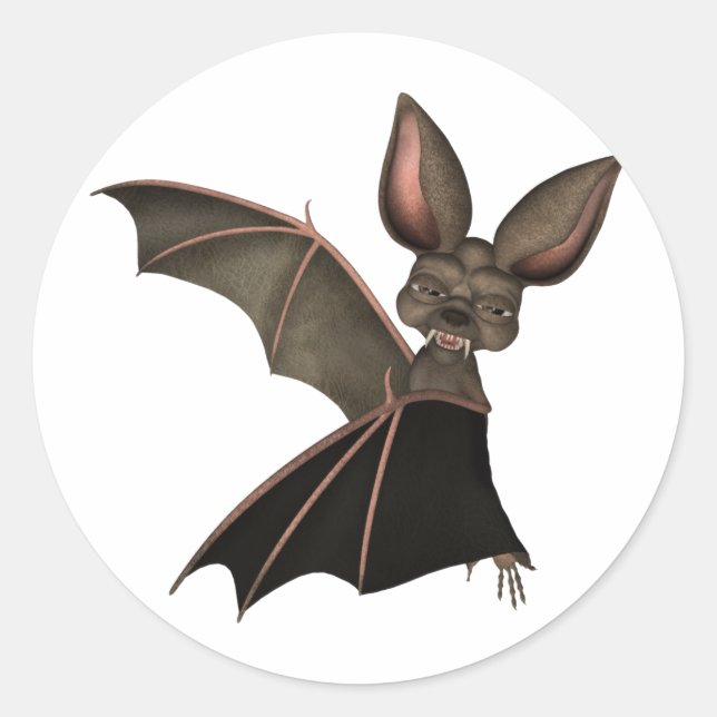 ♥ Collectible Art ♥ Vampire Bat ♥ (bat1) Classic Round Sticker (Front)