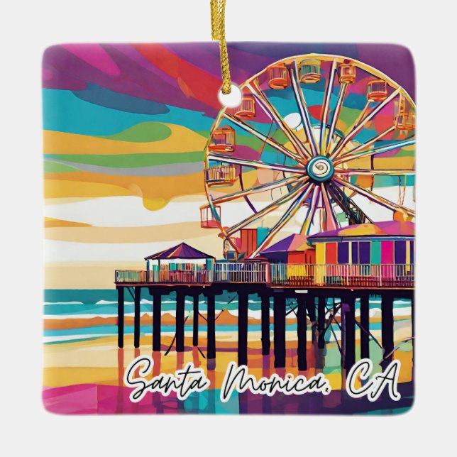 Collectible Christmas Ornament Santa Monica, CA (Front)