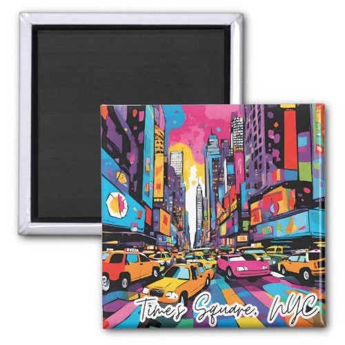 Collectible Funky City Magnet_ Times Square NYC Magnet