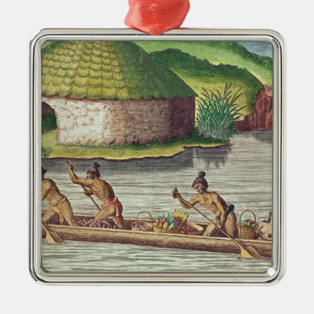 Collecting Crops for the Communal Storehouse Metal Ornament (Front)