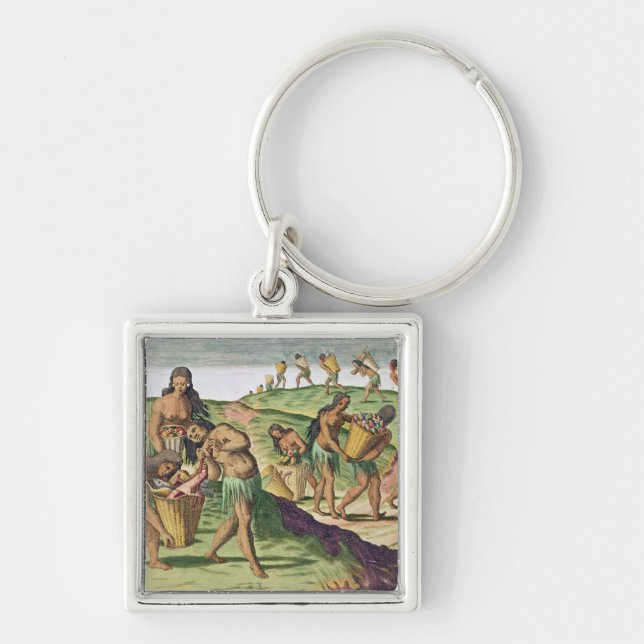 Collecting Food for the Communal Storehouse Keychain (Front)